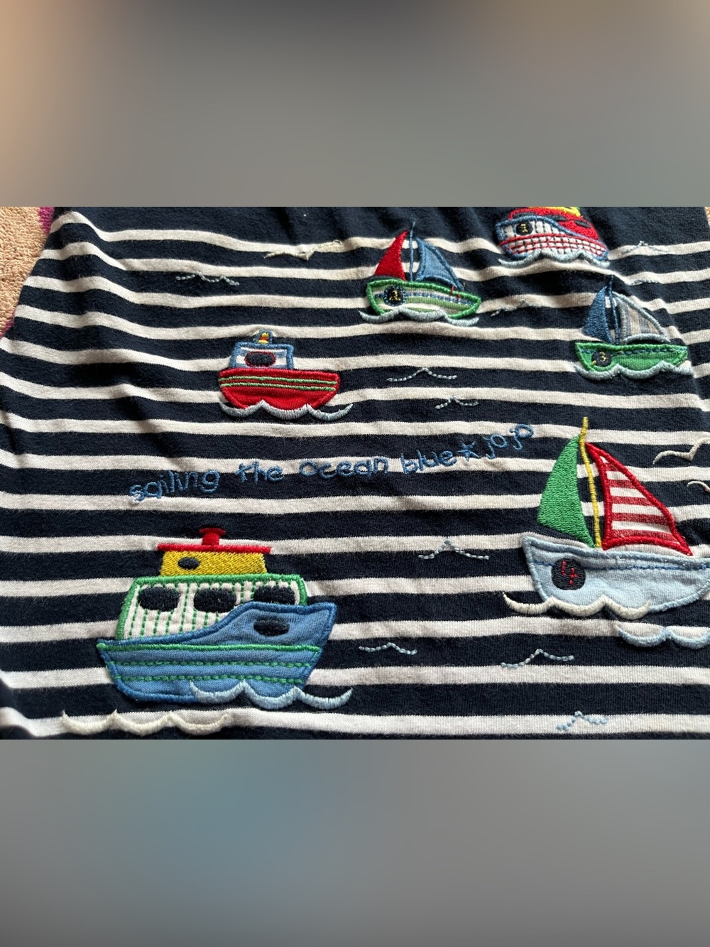Jojo Maman Bebe Nautical Sailing Shortie Romper 18-24m - Picture 2 of 6